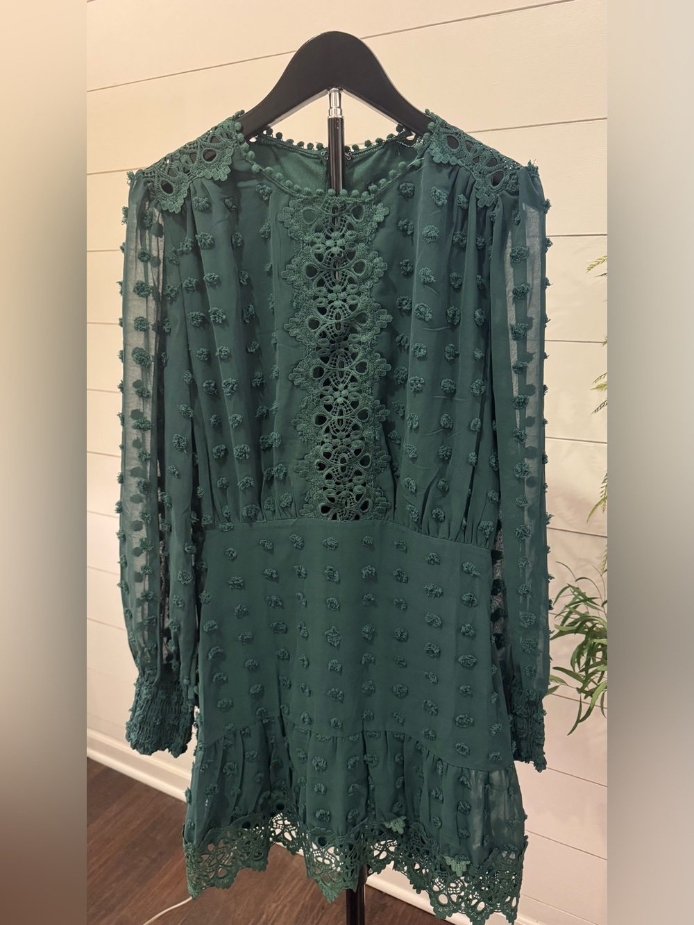 Lulus Lust or Love Emerald Green Long sleeve Mini Dress NWT